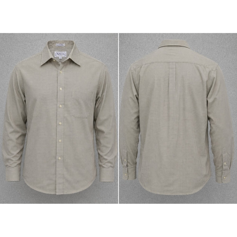 Vintage Burberrys Shirt Mens 16 35 Beige Long Sleeve Button Down Made In USA